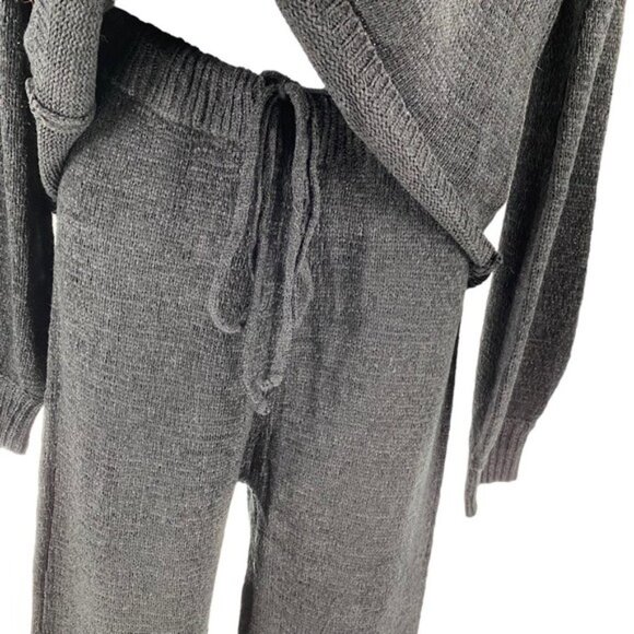 SNDYS NEW Majid Loungewear Black Two Piece Matching Set Sweater Trousers Size M - Picture 7 of 14